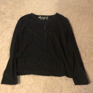 3/15 Girls black button top shirt